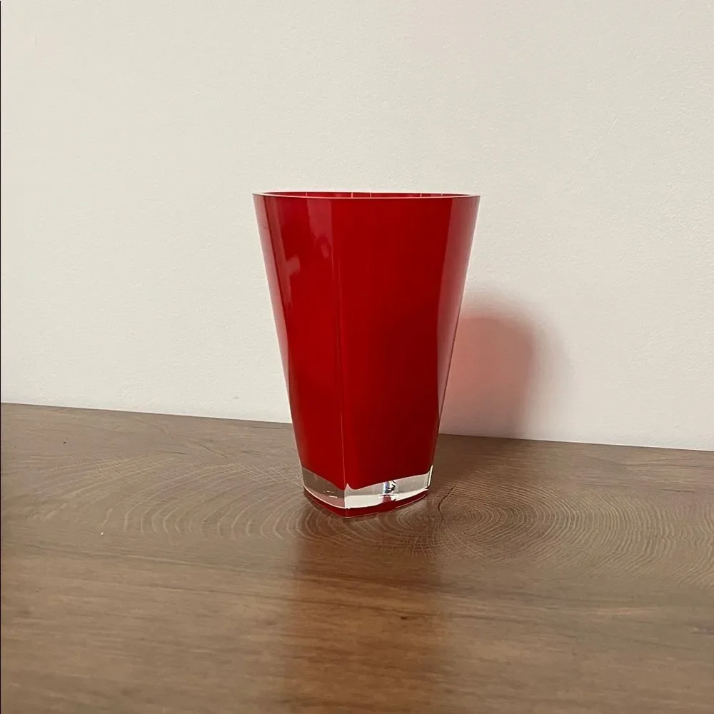 Red Heart Valentine Glass Vase